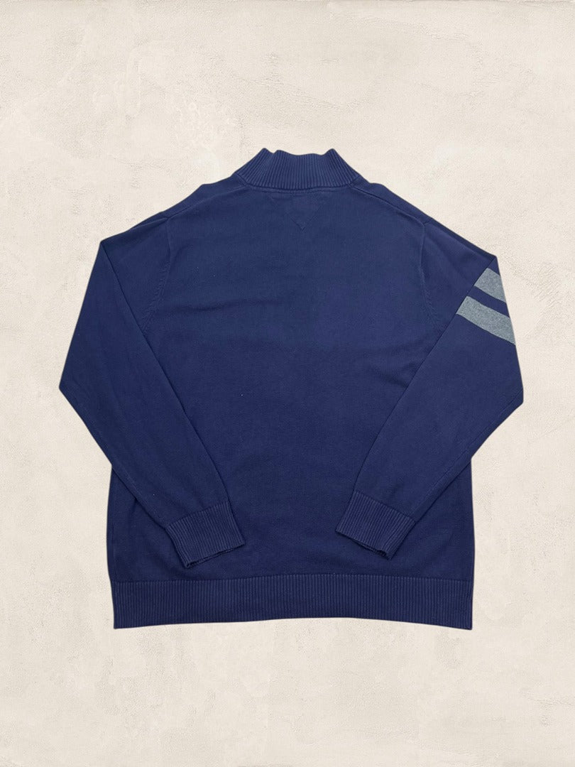 Pull 1/4 zip Tommy Hilfiger - homme Xxl - Bleu marine - Coton - Très bon état - Ts0170 - amifrip