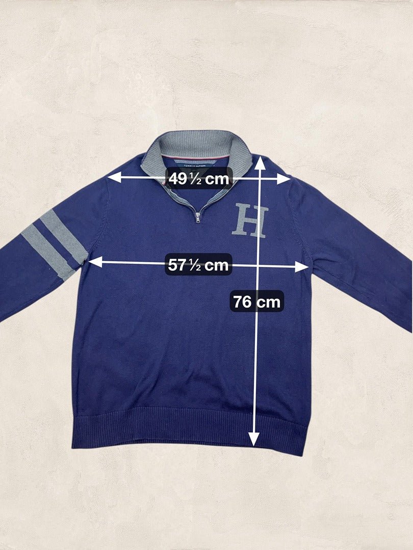 Pull 1/4 zip Tommy Hilfiger - homme Xxl - Bleu marine - Coton - Très bon état - Ts0170 - amifrip