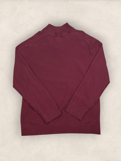 Pull 1/4 zip Tommy Hilfiger - Homme Xxl - Bordeaux - Coton - Très bon état - Ts0233 - amifrip