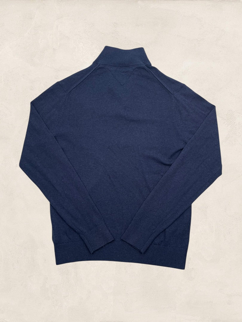 Pull 1/4 Zip Tommy Hilfiger - Homme Xxl - Marine - Laine - Ts0158 - amifrip