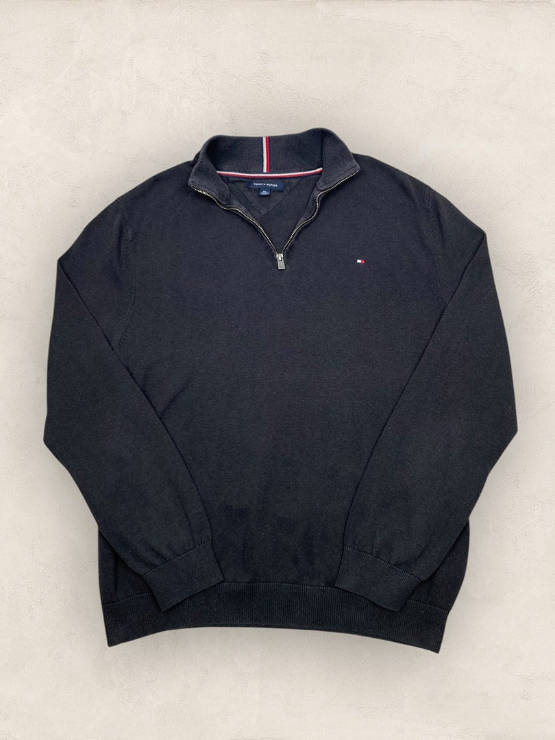 Pull 1/4 Zip Tommy Hilfiger Homme Xxl Noir Tbe - Ts0145 - amifrip