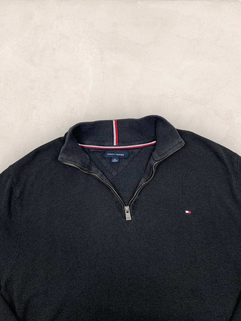 Pull 1/4 Zip Tommy Hilfiger Homme Xxl Noir Tbe - Ts0145 - amifrip
