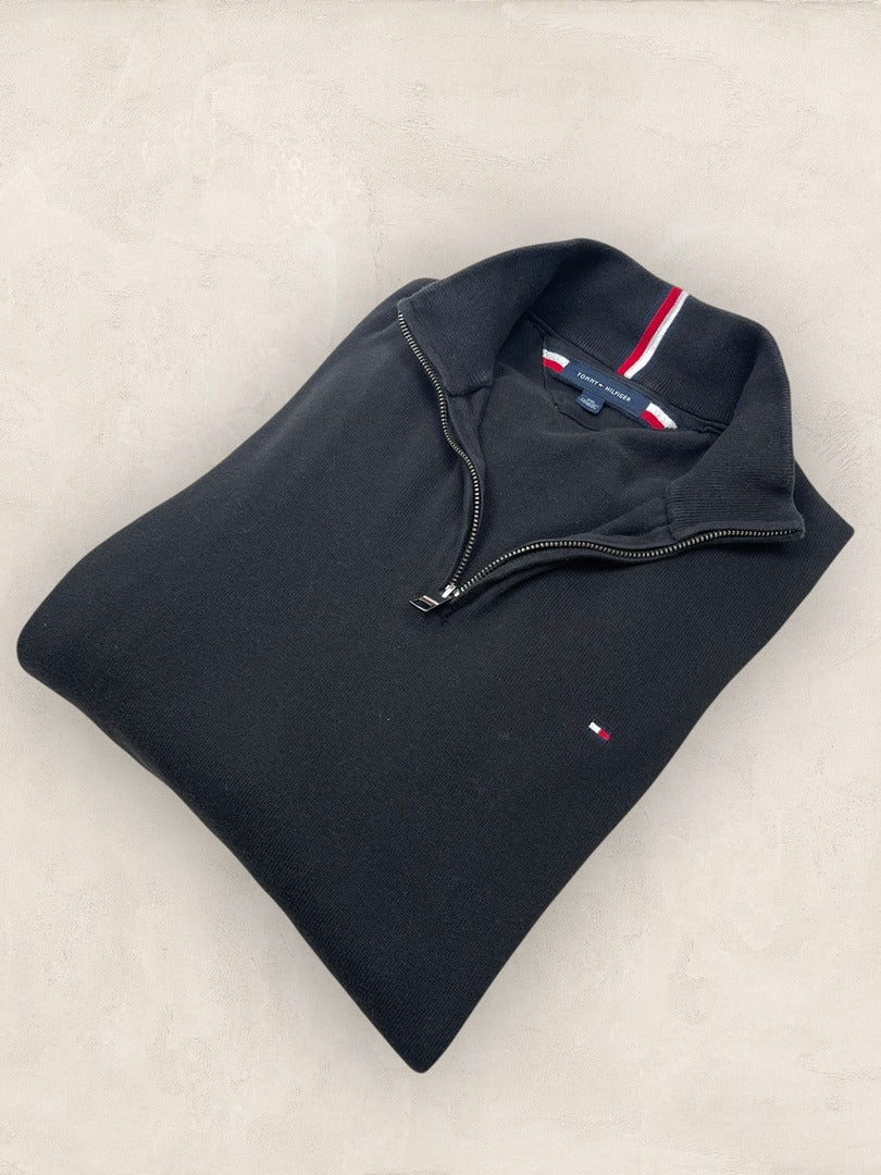Pull 1/4 zip Tommy Hilfiger noir taille Xxl - Ts0127 - amifrip