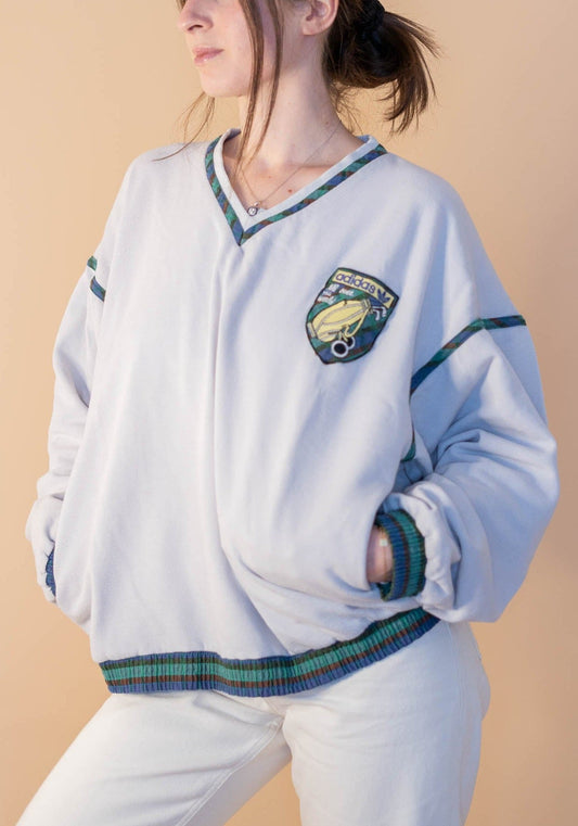 Pull Adidas Vintage Femme 851 - BLANC - L - amifrip - Friperie en ligne et vêtements vintage