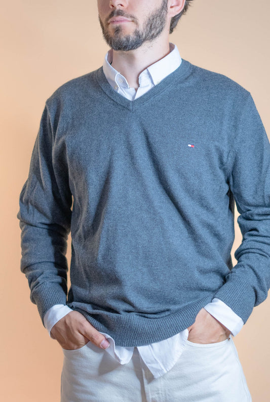 Pull Cachemire Tommy Hilfiger Homme 636 - GRIS - L - amifrip - Friperie en ligne et vêtements vintage