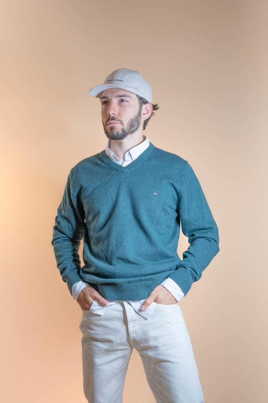 Pull Cachemire Tommy Hilfiger Homme 637 - VERT - L - amifrip - Friperie en ligne et vêtements vintage