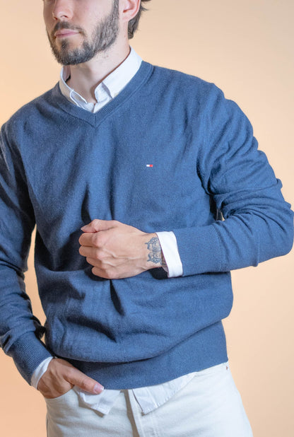 Pull Cachemire Tommy Hilfiger Homme 860 - BLEU - M - amifrip - Friperie en ligne et vêtements vintage