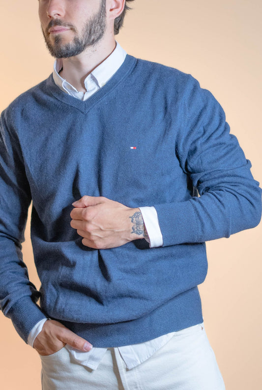 Pull Cachemire Tommy Hilfiger Homme 860 - BLEU - M - amifrip - Friperie en ligne et vêtements vintage