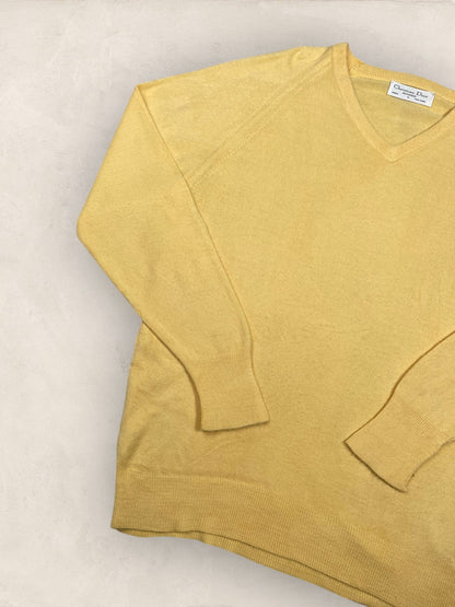 Pull Christian Dior Ref: 2550 - JAUNE - L - amifrip - Friperie en ligne et vêtements vintage