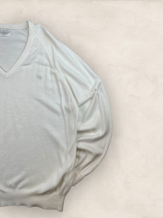 Pull Christian Dior Vintage Blanc Homme Ref: 2565 - BLANC - L - amifrip