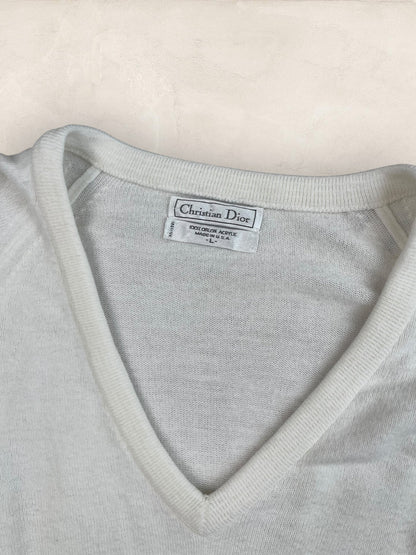 Pull Christian Dior Vintage Blanc Homme Ref: 2565 - BLANC - L - amifrip