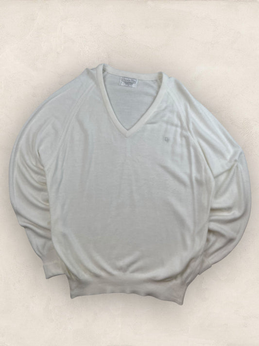 Pull Christian Dior Vintage Blanc Homme Ref: 2565 - BLANC - L - amifrip