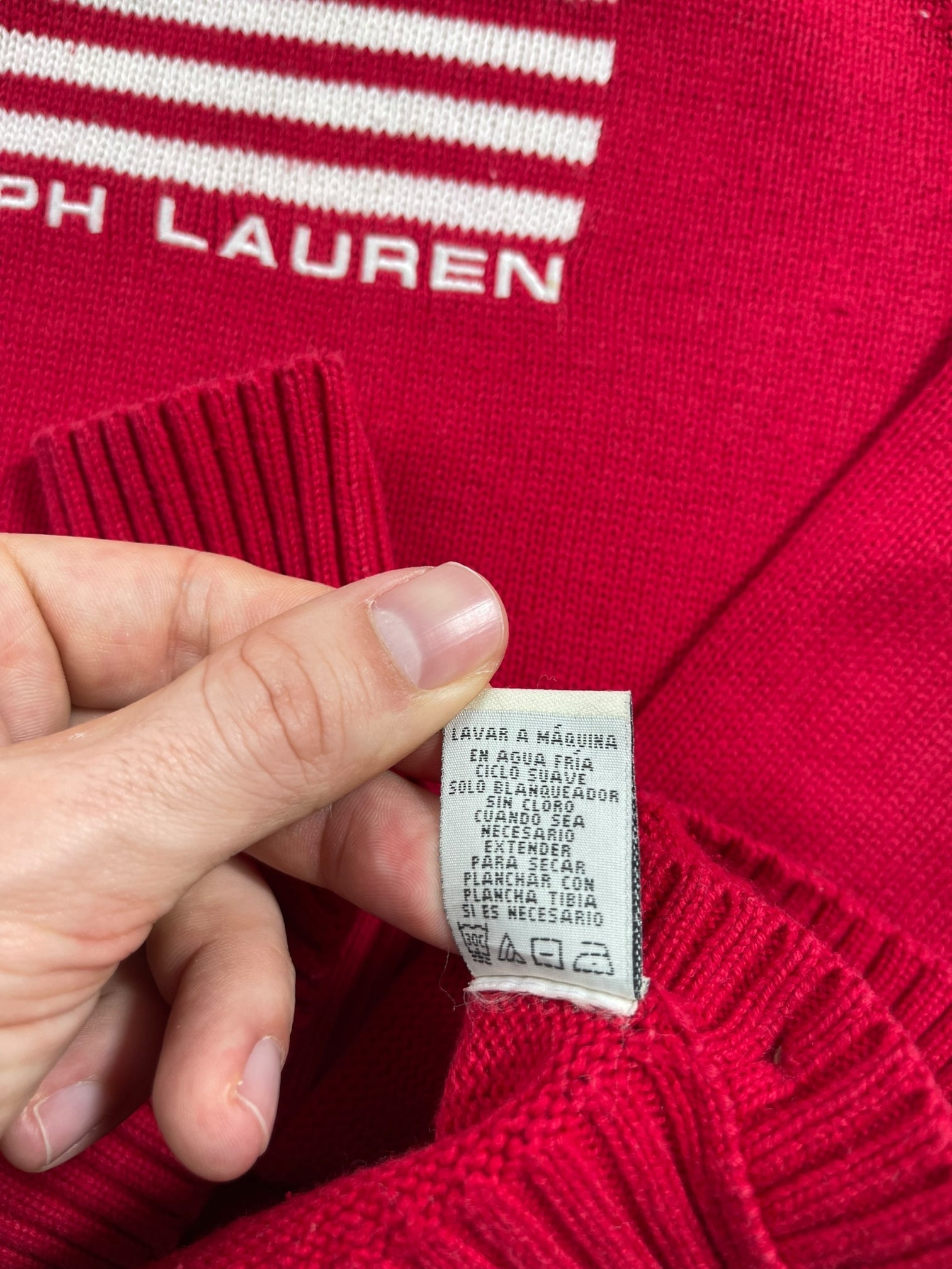 Pull col roulé Ralph Lauren Flag/Drapeau américain ref: 2582 - ROUGE - XS - amifrip - Friperie en ligne et vêtements vintage