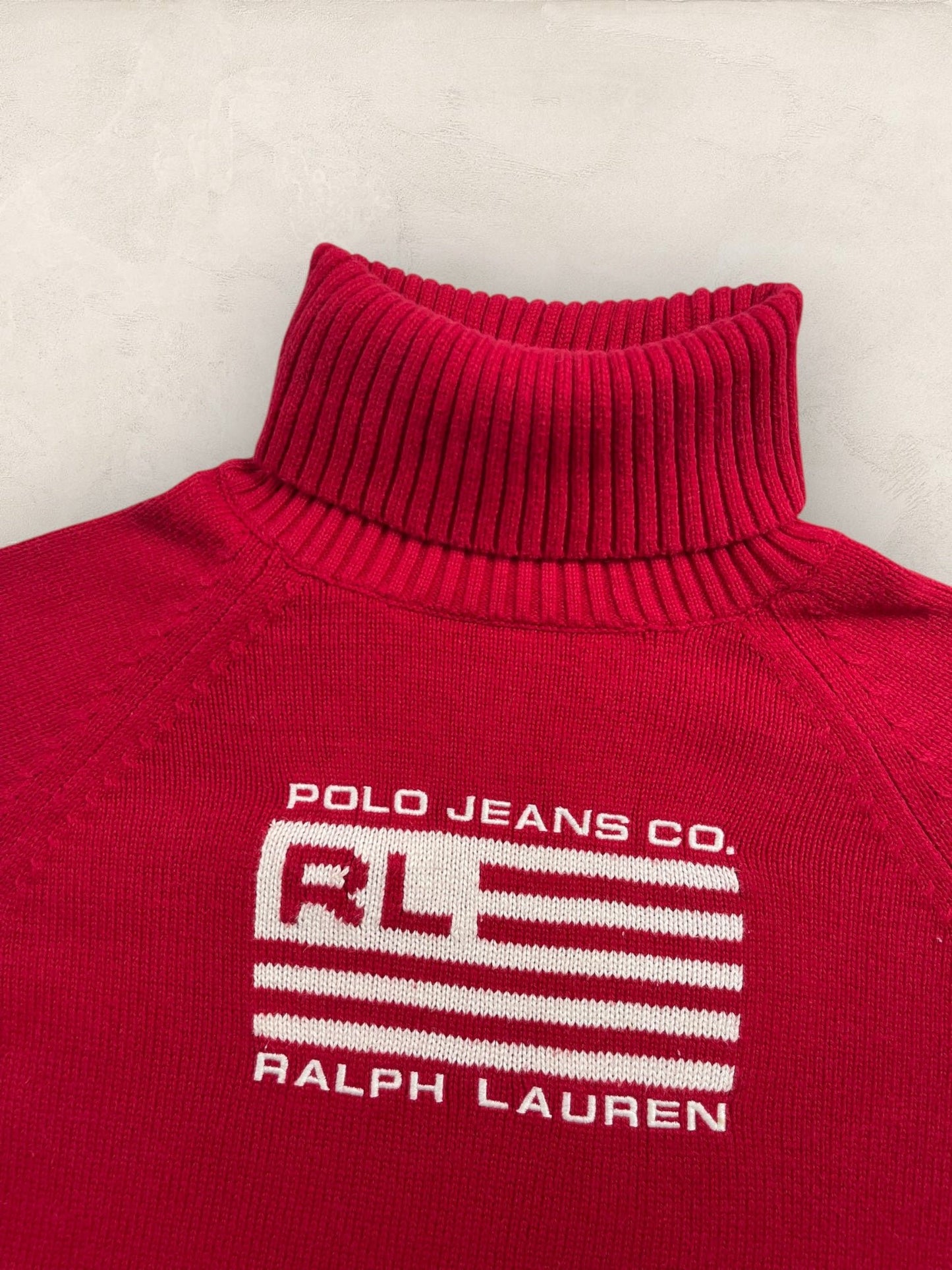 Pull col roulé Ralph Lauren Flag/Drapeau américain ref: 2582 - ROUGE - XS - amifrip - Friperie en ligne et vêtements vintage