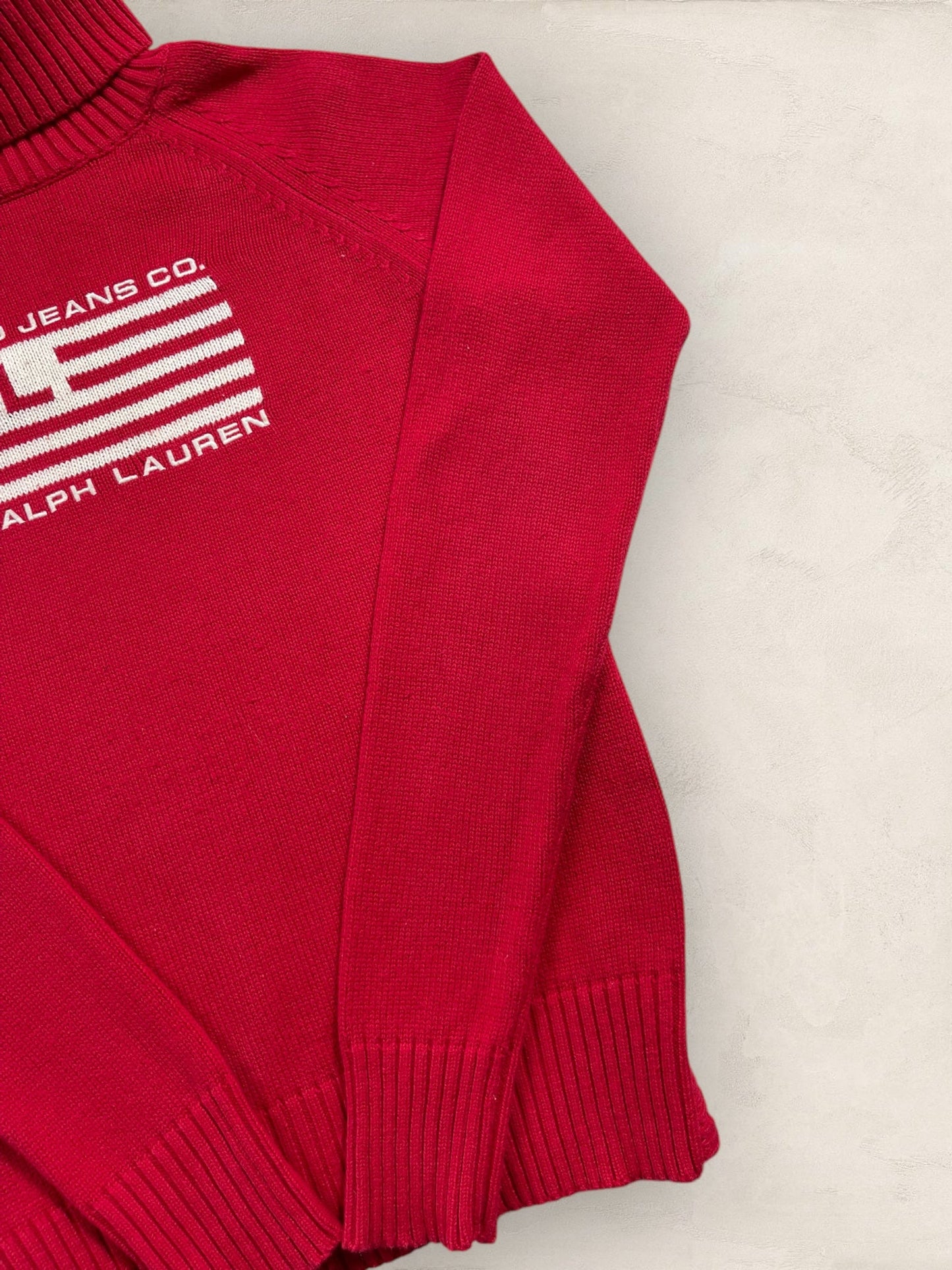 Pull col roulé Ralph Lauren Flag/Drapeau américain ref: 2582 - ROUGE - XS - amifrip - Friperie en ligne et vêtements vintage
