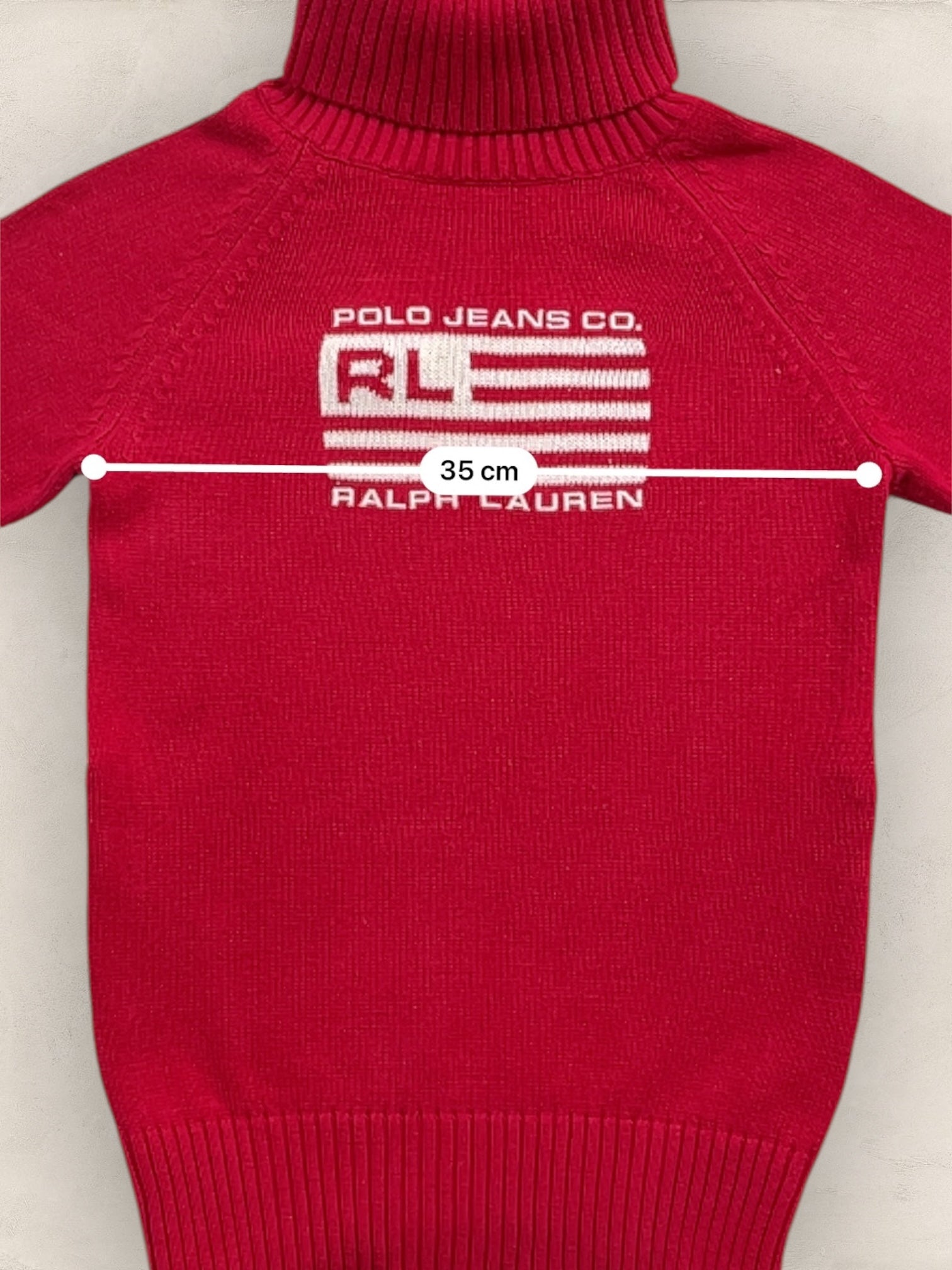 Pull col roulé Ralph Lauren Flag/Drapeau américain ref: 2582 - ROUGE - XS - amifrip - Friperie en ligne et vêtements vintage