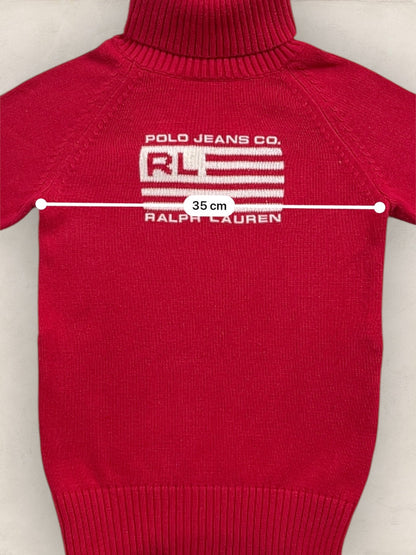 Pull col roulé Ralph Lauren Flag/Drapeau américain ref: 2582 - ROUGE - XS - amifrip - Friperie en ligne et vêtements vintage