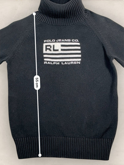Pull col roulé Ralph Lauren Flag/Drapeau américain ref: 2586 - NOIR - L - amifrip - Friperie en ligne et vêtements vintage