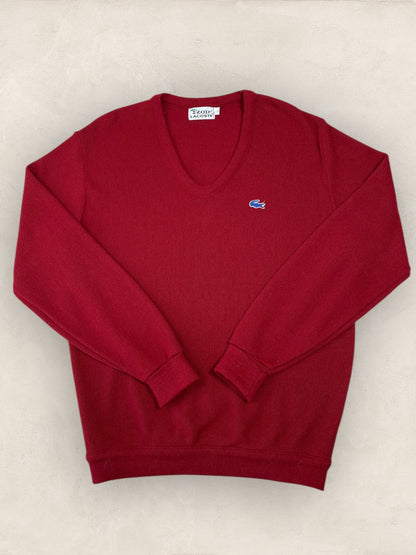 Pull Col V Homme Lacoste BORDEAUX L Ref:2848 - BORDEAUX - L - amifrip - Friperie en ligne et vêtements vintage