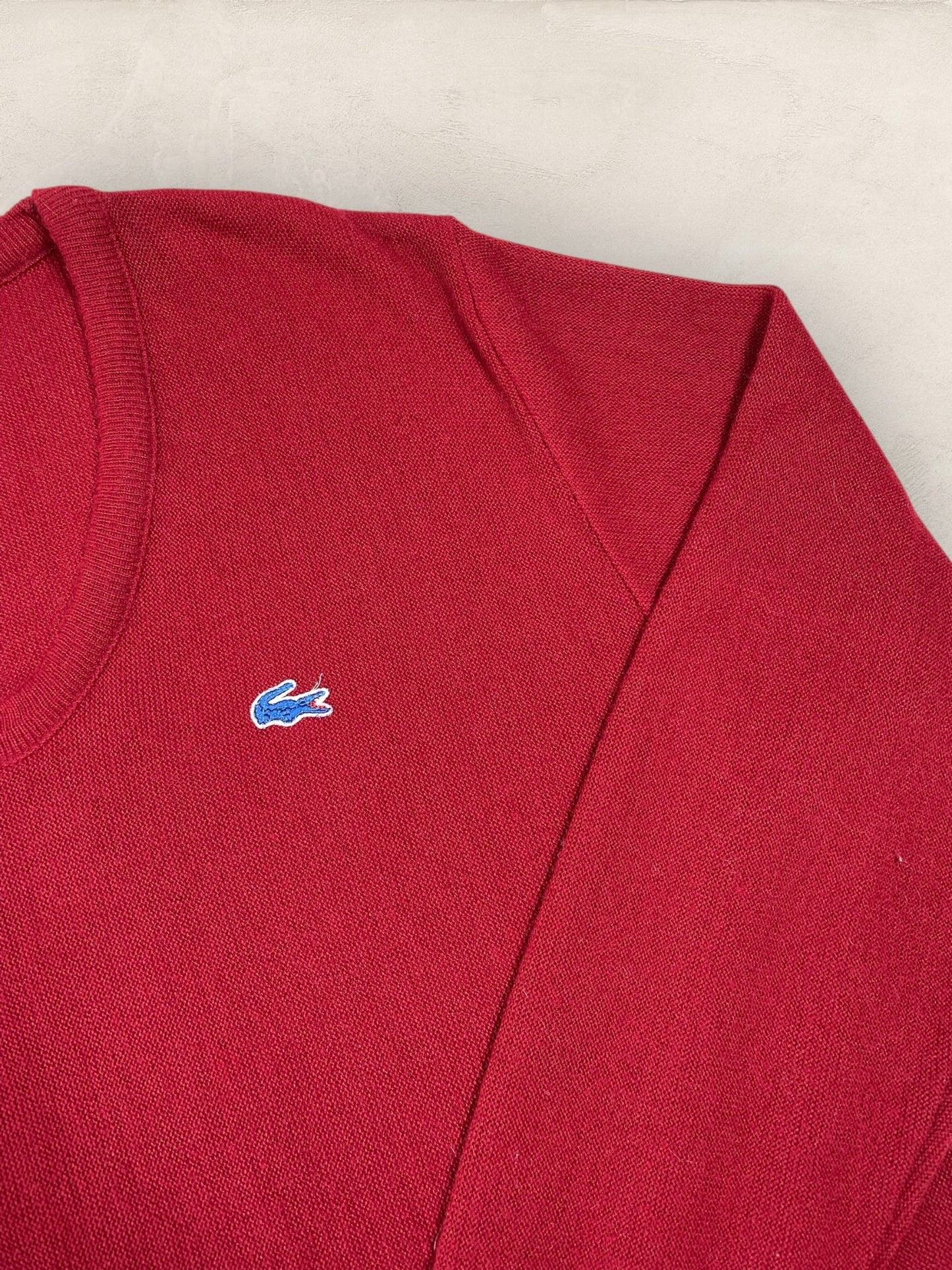 Pull Col V Homme Lacoste BORDEAUX L Ref:2848 - BORDEAUX - L - amifrip - Friperie en ligne et vêtements vintage