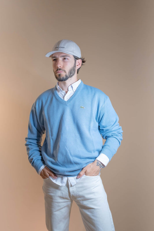 Pull Col V Lacoste Homme 865 - BLEU - M - amifrip - Friperie en ligne et vêtements vintage