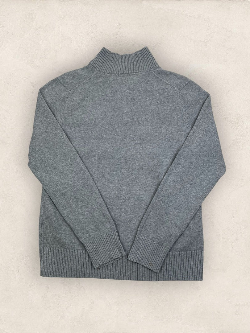 Pull Demi - zip Tommy Hilfiger - Homme M - Gris - Coton - Très bon état - Ts0252 - amifrip