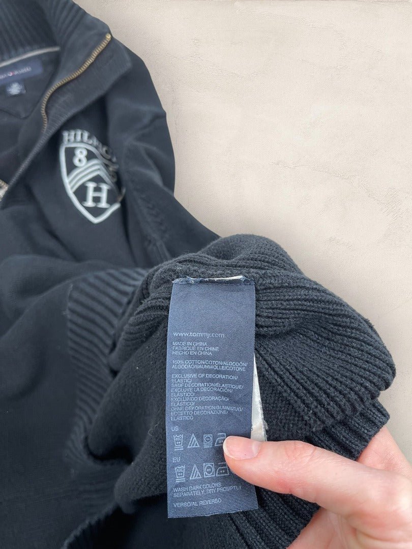 Pull demi - zip Tommy Hilfiger - Homme S - Navy - Coton - Vl0330 - amifrip