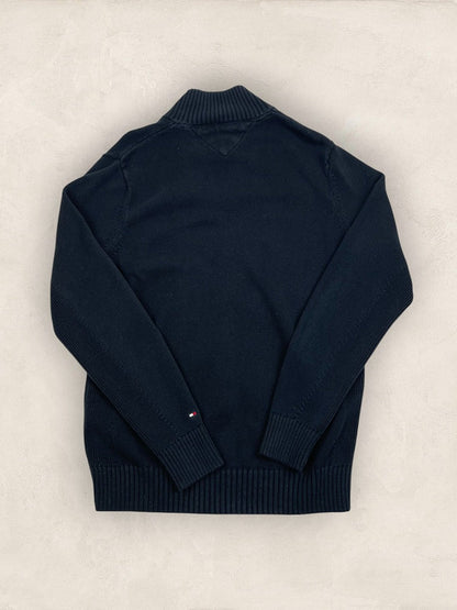 Pull demi - zip Tommy Hilfiger - Homme S - Navy - Coton - Vl0330 - amifrip