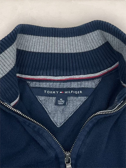 Pull Demi - zip Tommy Hilfiger homme Xl Bleu Coton - Ts0221 - amifrip