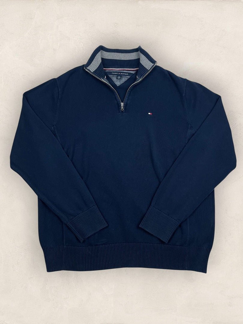 Pull Demi - zip Tommy Hilfiger homme Xl Bleu Coton - Ts0221 - amifrip