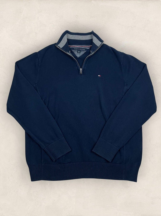 Pull Demi - zip Tommy Hilfiger homme Xl Bleu Coton - Ts0221 - amifrip