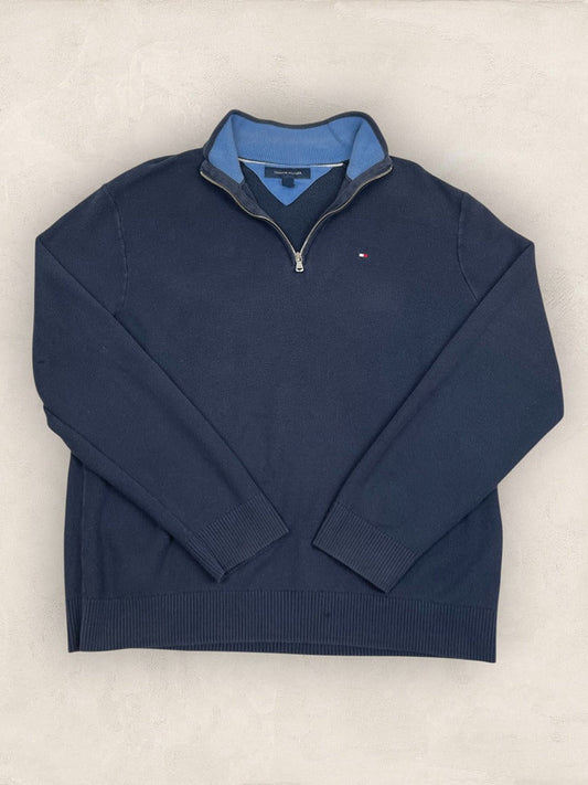 Pull Demi - zip Tommy Hilfiger - Homme Xl - Marine - Vl0312 - amifrip