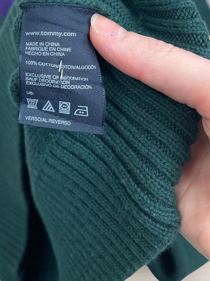 Pull demi - zip Tommy Hilfiger - Taille Xs - Vert, Violet - Coton - Très bon état - Ts0237 - amifrip