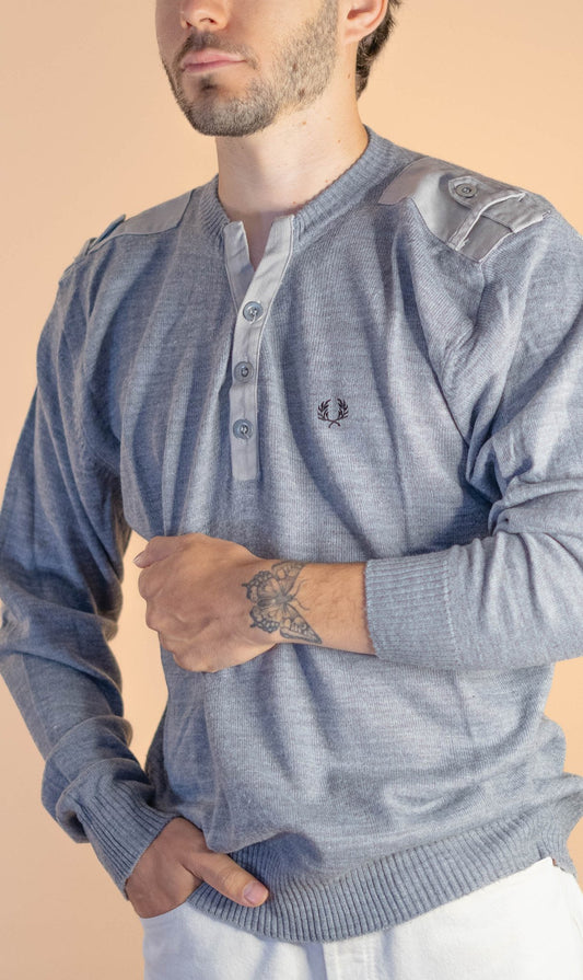 Pull Fred Perry Homme Gris 37 - GRIS - L - amifrip - Friperie en ligne et vêtements vintage