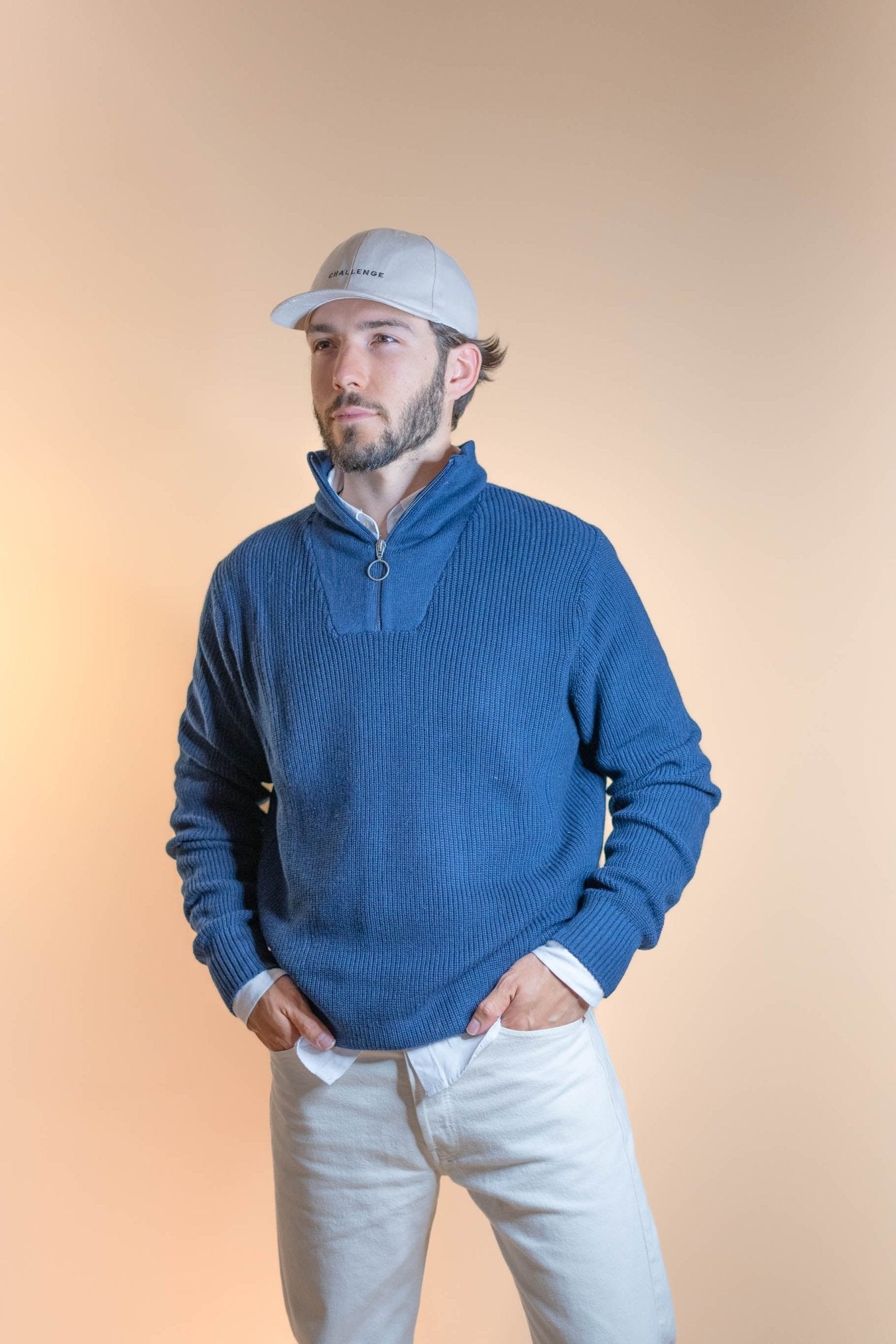 Pull Half - Zip Homme Bleu 640 - BLEU - L - amifrip - Friperie en ligne et vêtements vintage