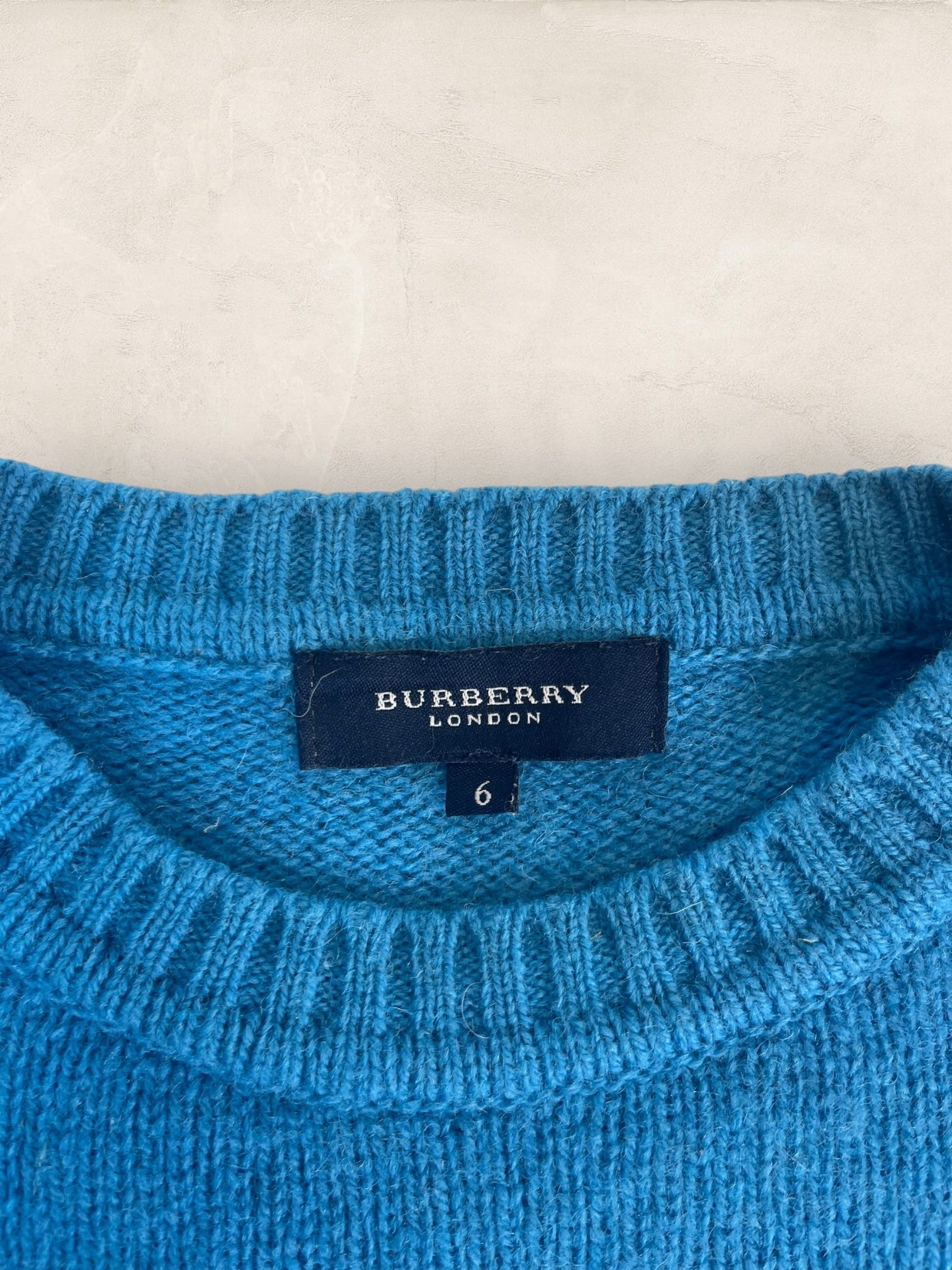 Pull Homme Burberry Col Rond Bleu L 100% Laine Ref:3762 - Bleu - L - amifrip