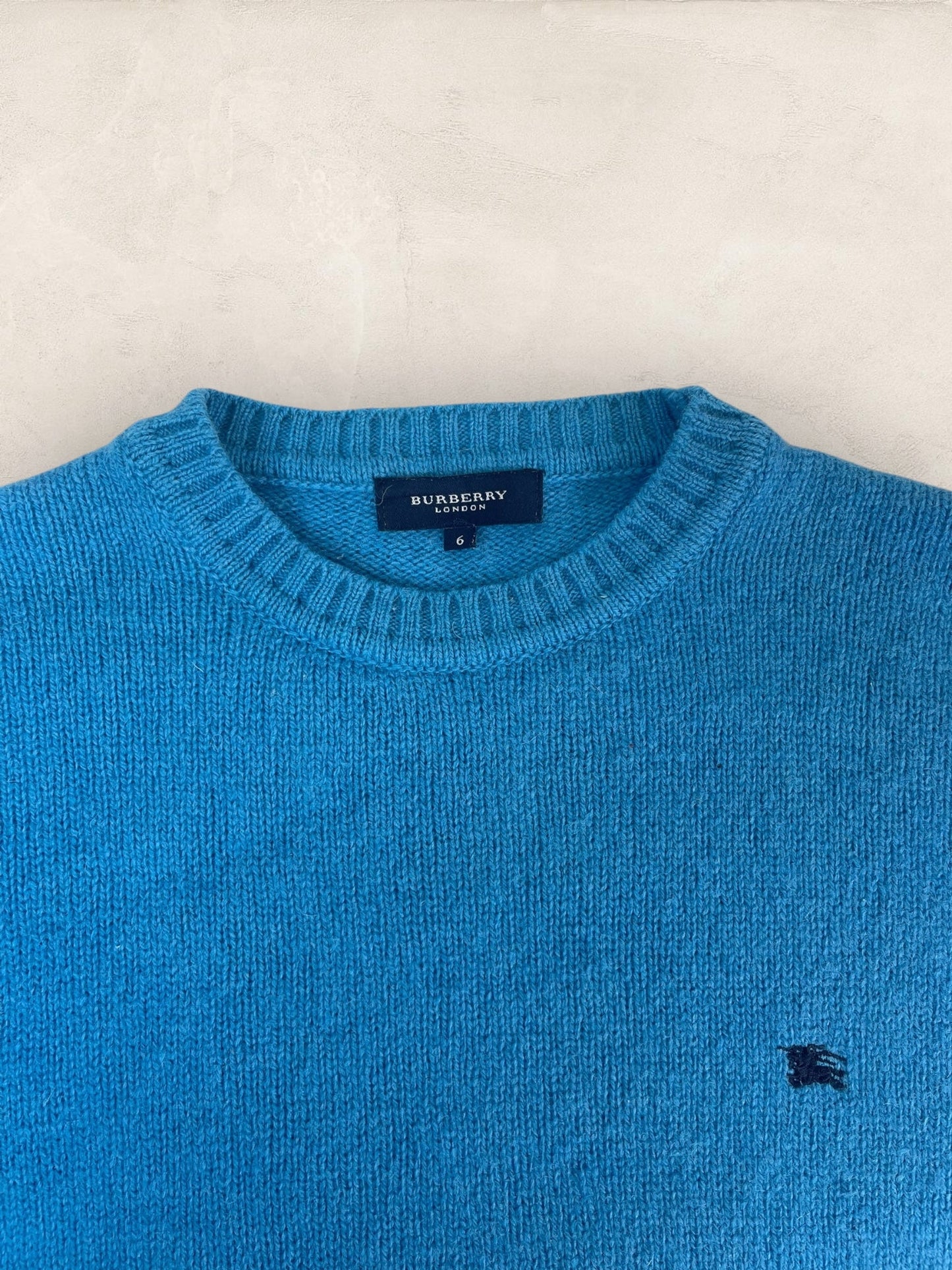 Pull Homme Burberry Col Rond Bleu L 100% Laine Ref:3762 - Bleu - L - amifrip