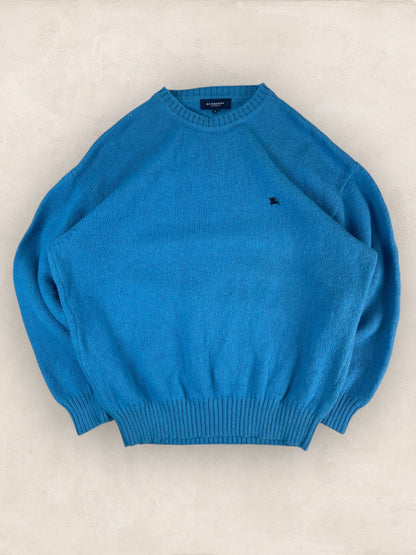 Pull Homme Burberry Col Rond Bleu L 100% Laine Ref:3762 - Bleu - L - amifrip