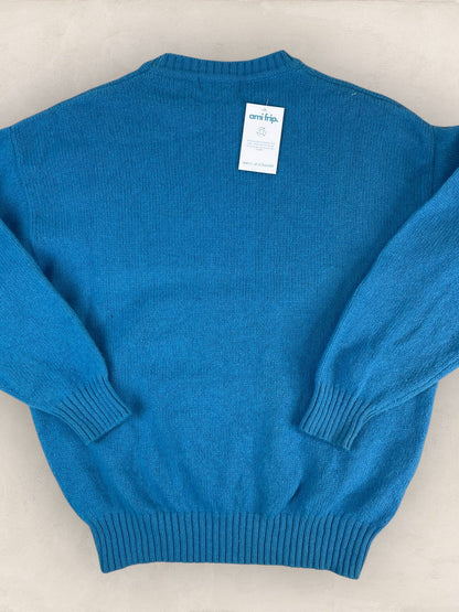 Pull Homme Burberry Col Rond Bleu L 100% Laine Ref:3762 - Bleu - L - amifrip