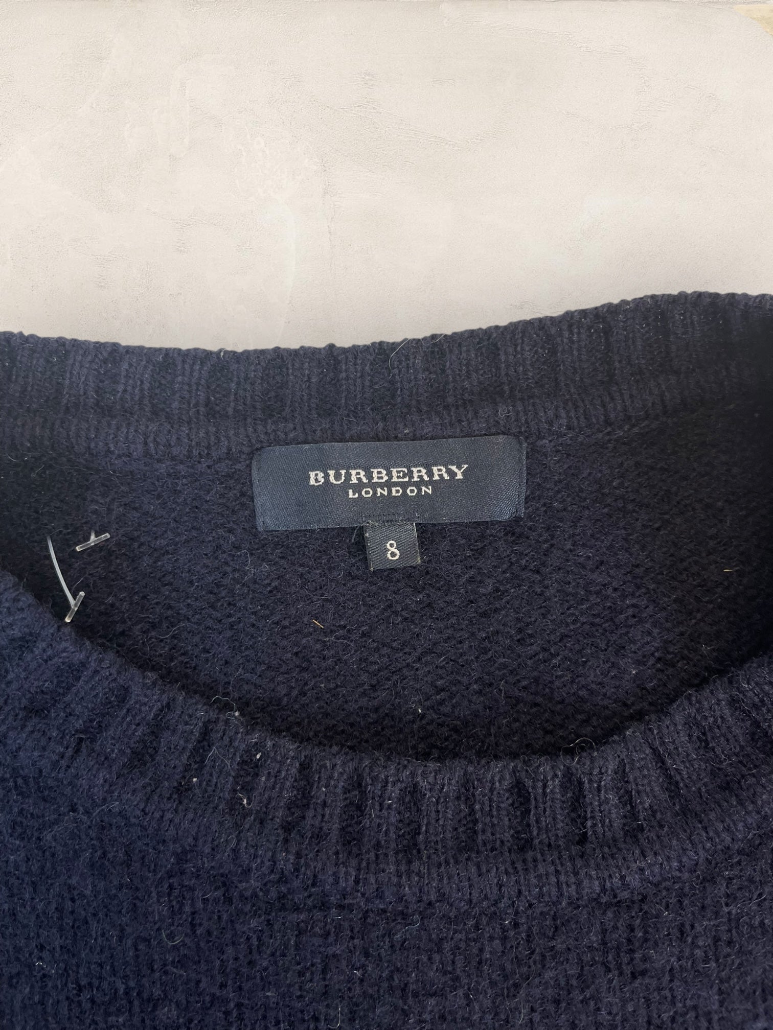 Pull Homme Burberry Col Rond Bleu Marine L 100% Laine Ref:3760 - Bleu Marine - L - amifrip