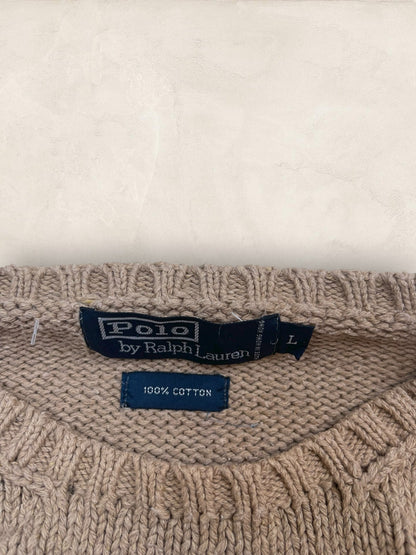 Pull Homme Col Rond Ralph Lauren Beige L Coton Ref:4053 - Beige - L - amifrip