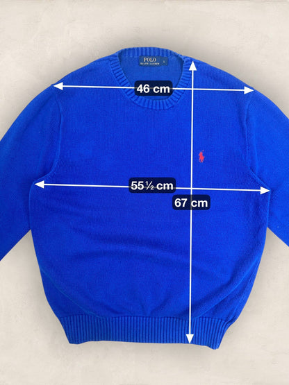 Pull Homme Col Rond Ralph Lauren Bleu coton L Ref:4037 - Bleu - L - amifrip