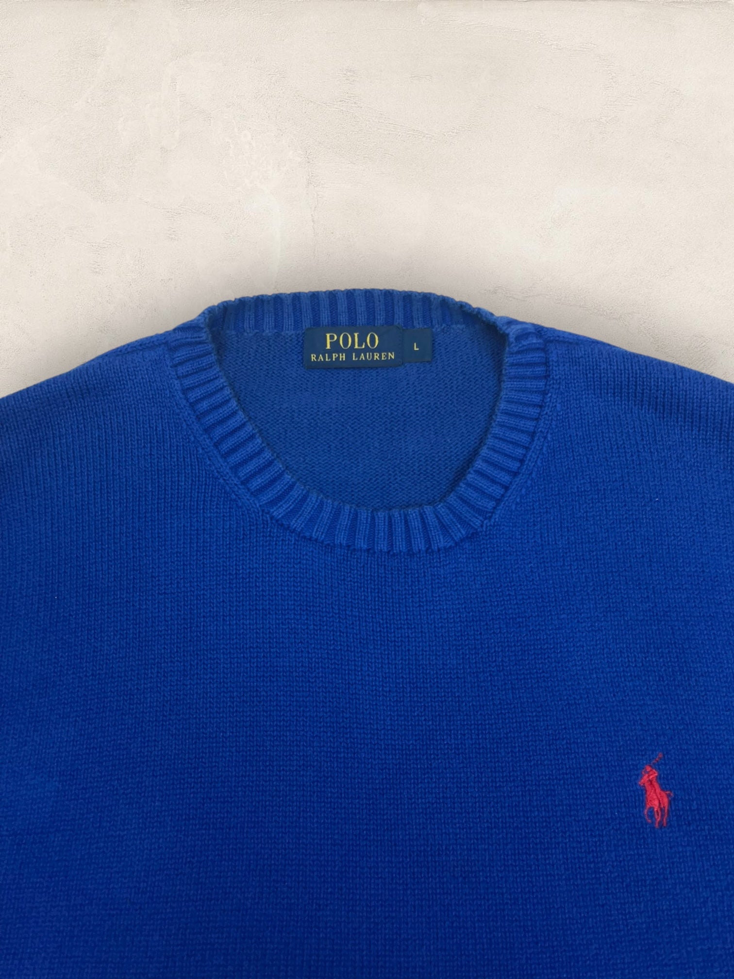 Pull Homme Col Rond Ralph Lauren Bleu coton L Ref:4037 - Bleu - L - amifrip