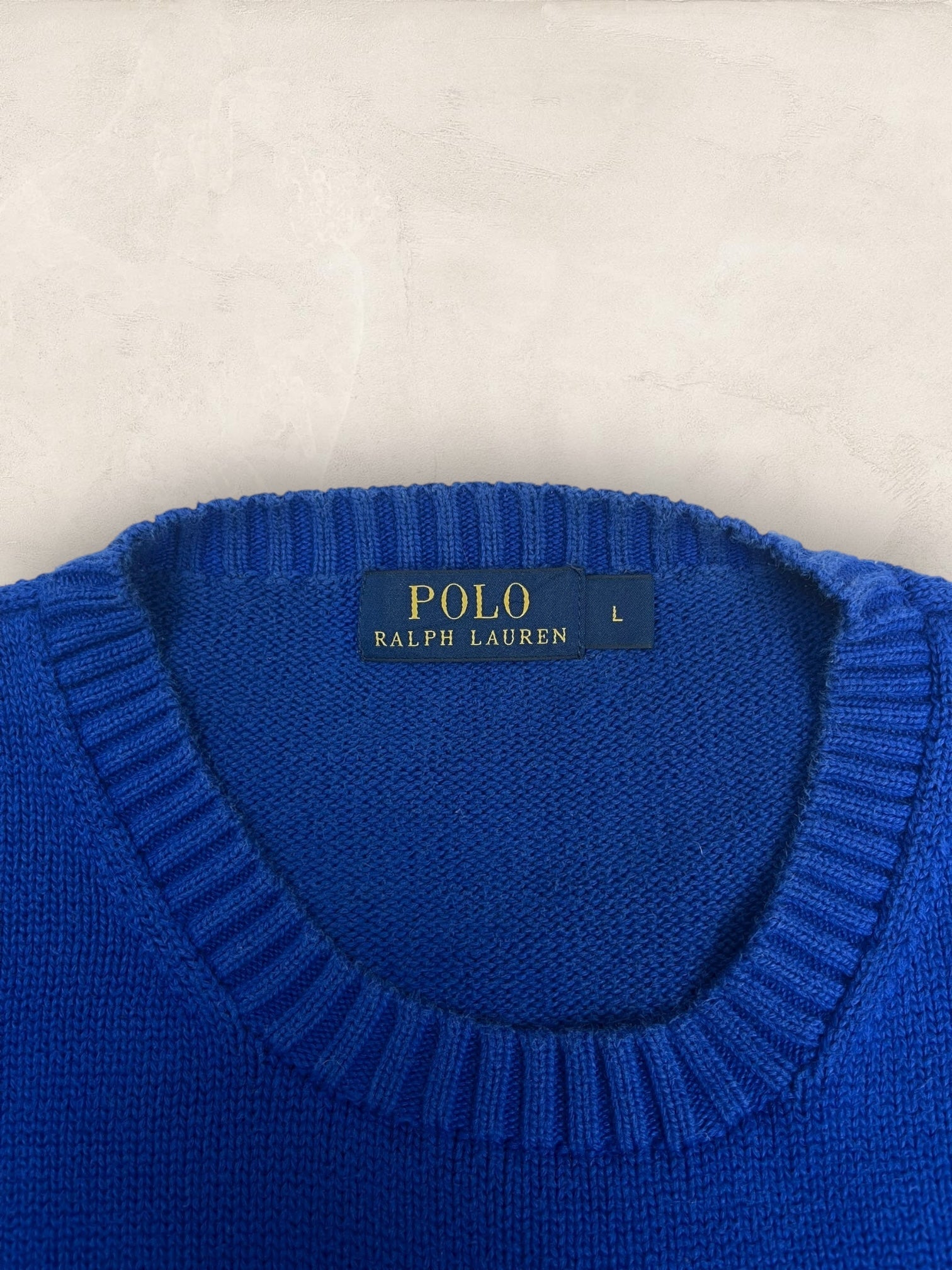 Pull Homme Col Rond Ralph Lauren Bleu coton L Ref:4037 - Bleu - L - amifrip