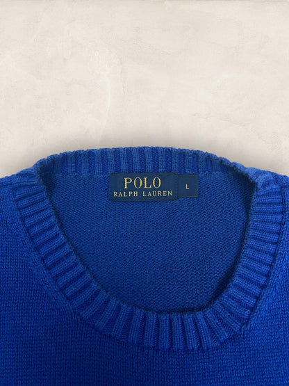 Pull Homme Col Rond Ralph Lauren Bleu coton L Ref:4037 - Bleu - L - amifrip