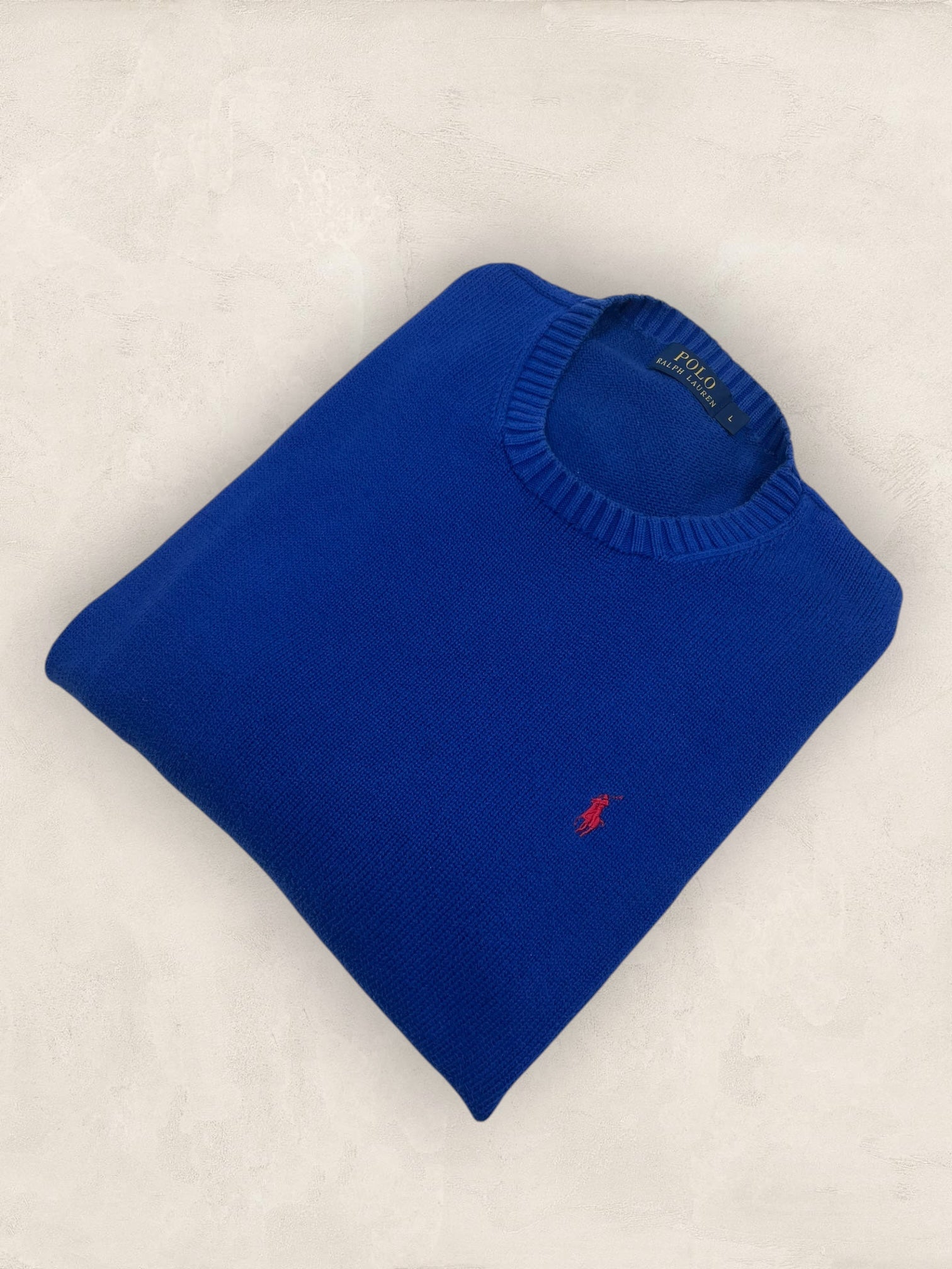 Pull Homme Col Rond Ralph Lauren Bleu coton L Ref:4037 - Bleu - L - amifrip