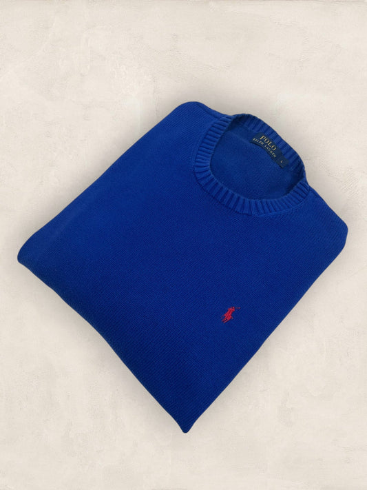 Pull Homme Col Rond Ralph Lauren Bleu coton L Ref:4037 - Bleu - L - amifrip
