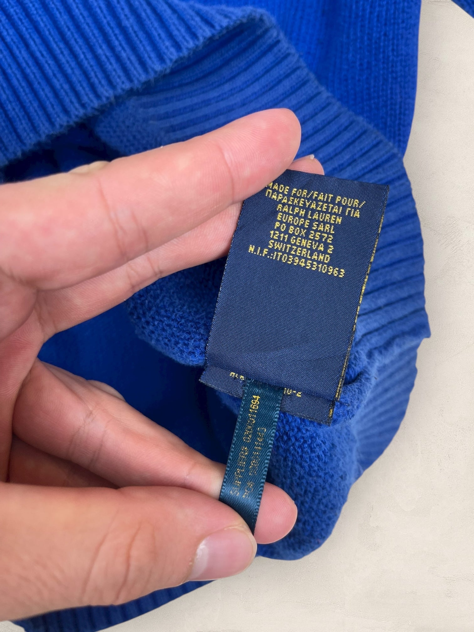 Pull Homme Col Rond Ralph Lauren Bleu coton L Ref:4037 - Bleu - L - amifrip