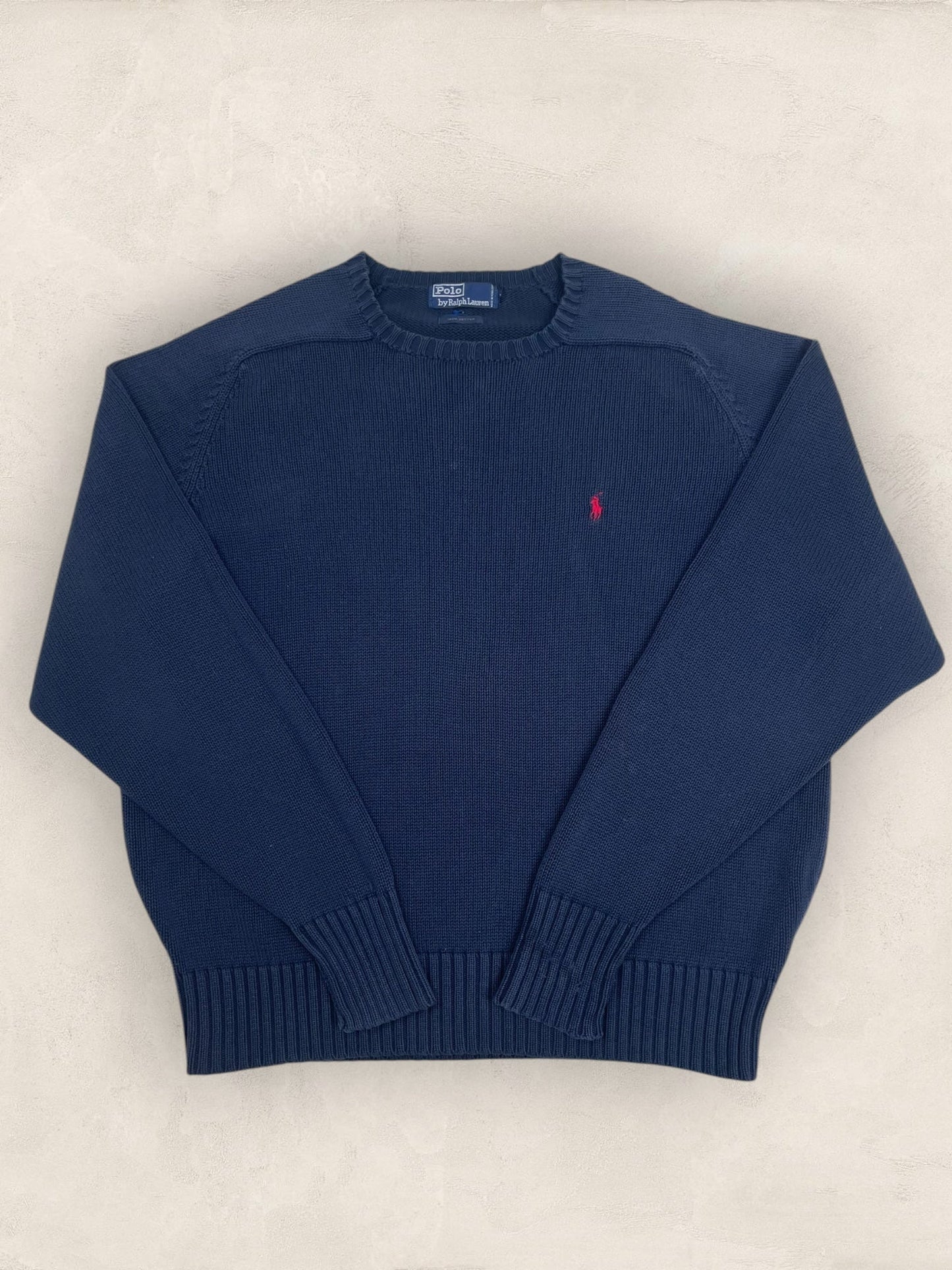 Pull Homme Col Rond Ralph Lauren Bleu Marine coton XL Ref:4039 - Bleu Marine - XL - amifrip
