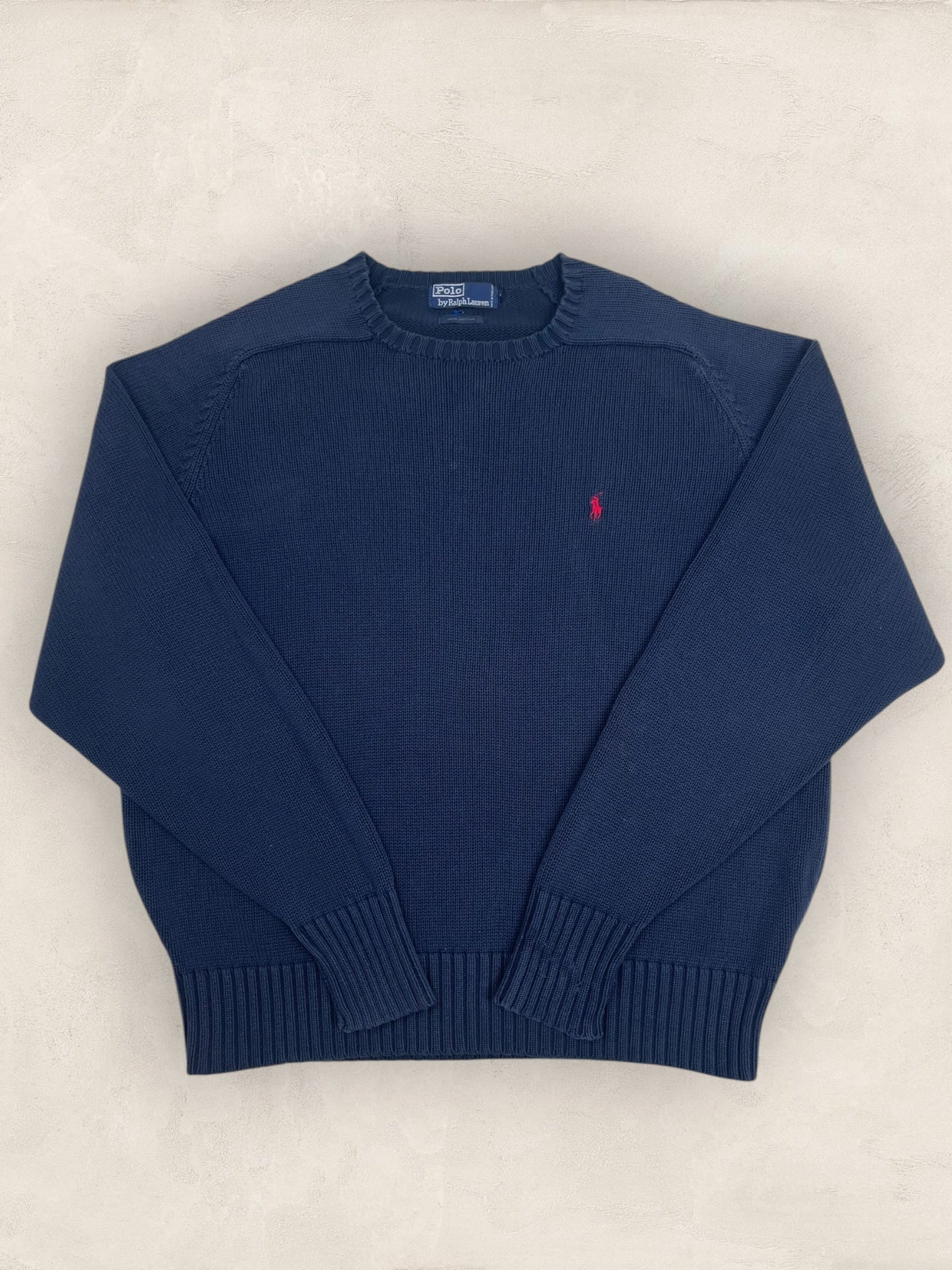 Pull Homme Col Rond Ralph Lauren Bleu Marine coton XL Ref:4039 - Bleu Marine - XL - amifrip